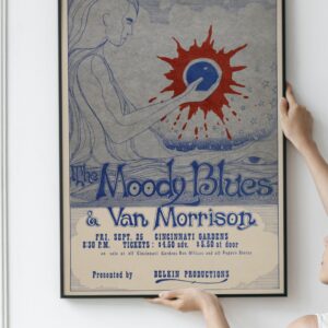 Moody Blues and Van Morrison 1970 Cincinnati Psychedelic Concert Poster
