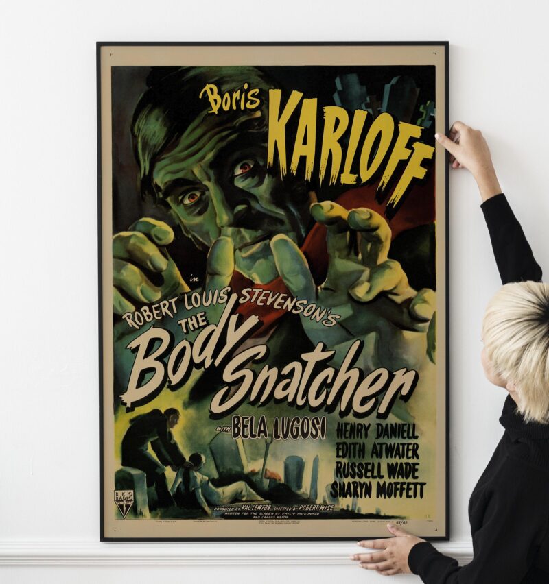 The Body Snatcher 1945 Movie Poster with Boris Karloff and Bela Lugosi