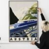 Art Deco Austria Travel Poster – 1930s European Alps, Vienna, Salzburg, Ski Resort, Vintage Print