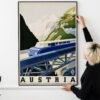 Art Deco Austria Travel Poster – 1930s European Alps, Vienna, Salzburg, Ski Resort, Vintage Print