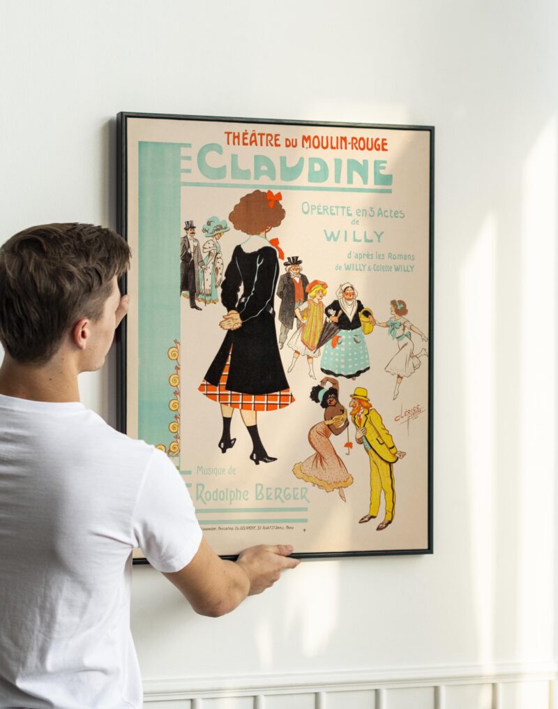 Colette’s Claudine 1910 Theatre Poster – Moulin Rouge, Paris Cabaret, Belle Époque Vintage Print