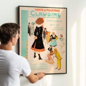 Colette’s Claudine 1910 Theatre Poster – Moulin Rouge, Paris Cabaret, Belle Époque Vintage Print