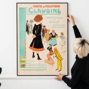 Colette’s Claudine 1910 Theatre Poster – Moulin Rouge, Paris Cabaret, Belle Époque Vintage Print