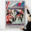 French Alps 1930 Travel Poster – Chamonix, Paris Lyon Méditerranée Railway, Vintage Ski Print
