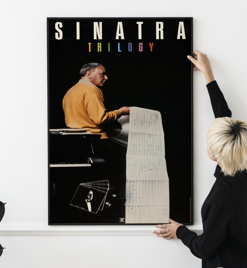 Frank Sinatra Trilogy Promo Poster (1980) – Vintage Jazz & Swing Art, Classic Album Release, Rat Pack Memorabilia