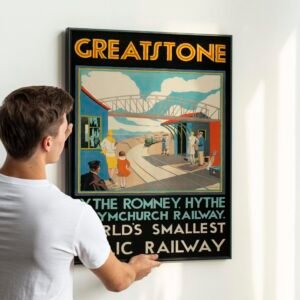 1929 Greatstone Railway Poster – World’s Smallest Public Railway, Vintage British Travel Art, Vincent Brooks Print