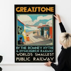 1929 Greatstone Railway Poster – World’s Smallest Public Railway, Vintage British Travel Art, Vincent Brooks Print