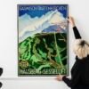 1950s Hausberg-Sessellift Poster – Vintage German Ski Lift Travel Art, Bavarian Alps Winter Sports, Retro Mountain Print