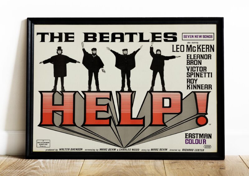 The Beatles "Help!" 1965 Movie Poster – Vintage 60s Rock & Roll Film Artwork