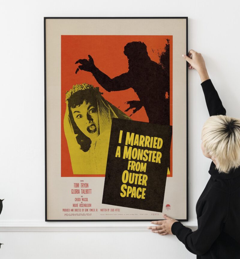 Classic 1950s B-Movie Poster – I Married a Monster From Outer Space, Retro Sci-Fi Horror