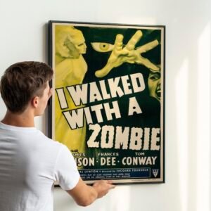 I Walked with a Zombie 1943 Movie Poster – Vintage Horror Classic, RKO Film, Voodoo Thriller, Retro Cinema Print, Cult Horror Art