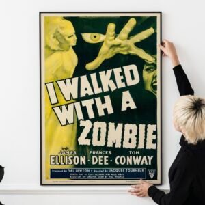 I Walked with a Zombie 1943 Movie Poster – Vintage Horror Classic, RKO Film, Voodoo Thriller, Retro Cinema Print, Cult Horror Art