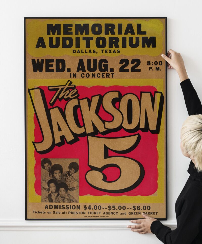 Vintage Jackson 5 1970s Concert Poster, Vintage Motown Poster Print
