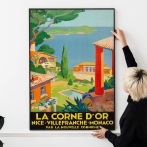 La Corne D’Or 1930s French Travel Poster – Paris Lyon Méditerranée Railway, Vintage Art Deco Scenic Wall Print