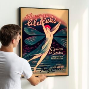 French Opera Poster 1926 – La Danse des Libellules, Vintage Paris Theatre, Art Deco Belle Époque Wall Print