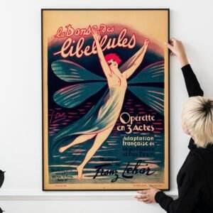 French Opera Poster 1926 – La Danse des Libellules, Vintage Paris Theatre, Art Deco Belle Époque Wall Print