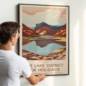 Lake District Railway Poster – 1930s LMS Travel Print, Vintage England Art