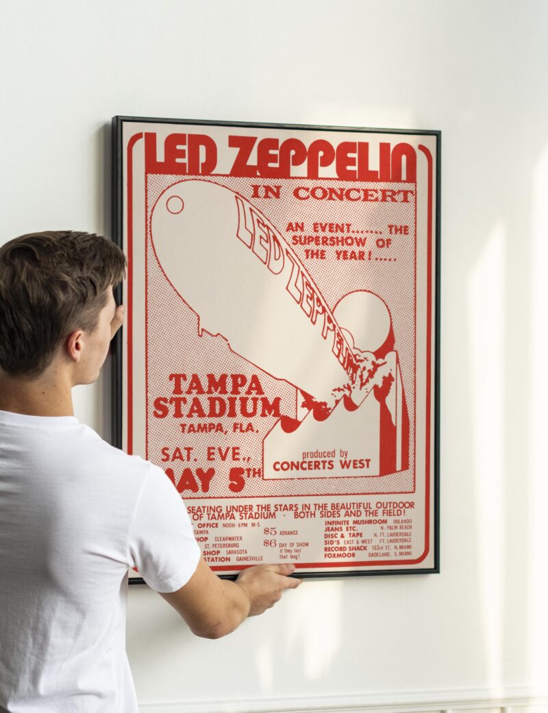Led Zeppelin 1973 Tampa Concert Poster – Houses of the Holy Tour Print