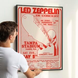 Led Zeppelin 1973 Tampa Concert Poster – Houses of the Holy Tour Print