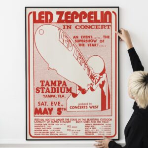 Led Zeppelin 1973 Tampa Concert Poster – Houses of the Holy Tour Print