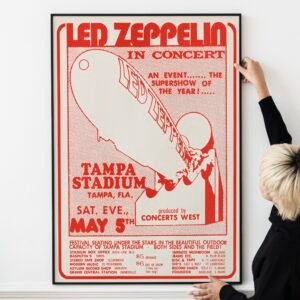 Led Zeppelin 1973 Tampa Concert Poster – Houses of the Holy Tour Print