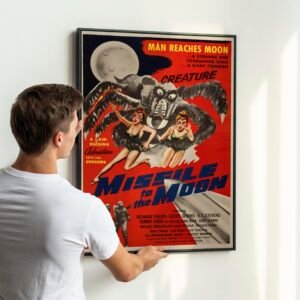 Vintage Missile to the Moon 1950s Sci-Fi Movie Poster – Retro Rocket Art