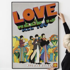 All You Need Is Love – The Beatles 60s Music Poster | Retro Psychedelic Wall Art