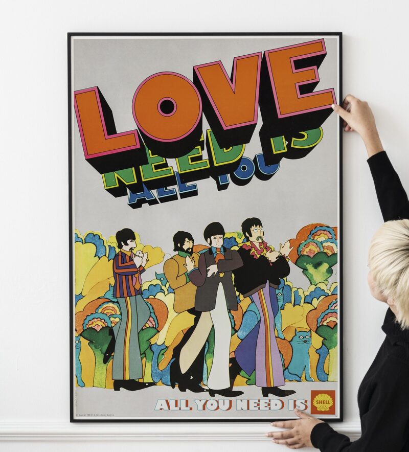 All You Need Is Love – The Beatles 60s Music Poster | Retro Psychedelic Wall Art