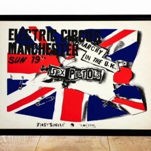 Sex Pistols Anarchy in the UK Tour Poster – 1976 Classic Punk Rock Print, Vintage Band Memorabilia