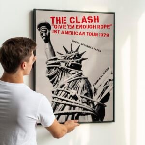 Vintage 1979 The Clash Tour Poster – Give ‘Em Enough Rope Punk Rock Art, Classic Music Memorabilia
