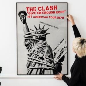 Vintage 1979 The Clash Tour Poster – Give ‘Em Enough Rope Punk Rock Art, Classic Music Memorabilia