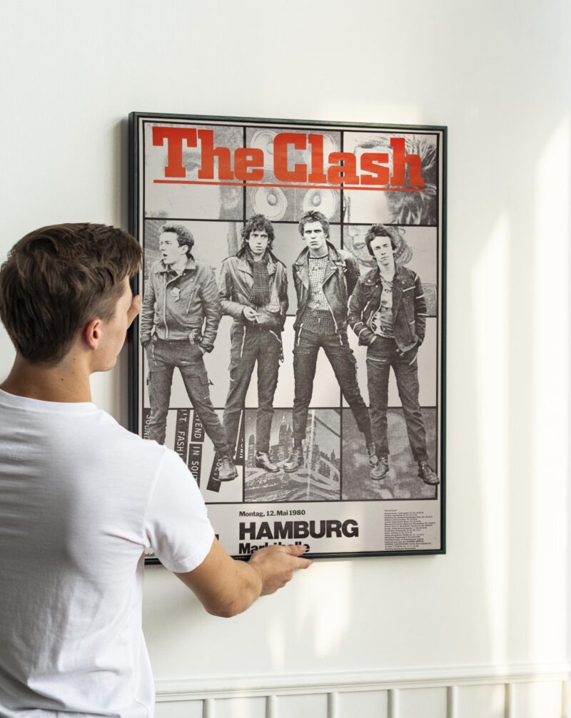The Clash 1980 Hamburg Concert Poster – Vintage Punk Rock Music Art, Retro Band Memorabilia, Classic Tour Print