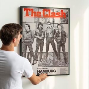 The Clash 1980 Hamburg Concert Poster – Vintage Punk Rock Music Art, Retro Band Memorabilia, Classic Tour Print