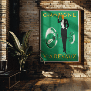 Vintage French Poster – Veuve A. Devaux Champagne Advertising Print