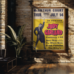 Vintage 1950s Judy Garland Poster – Rare Concert Art from McArthur Court