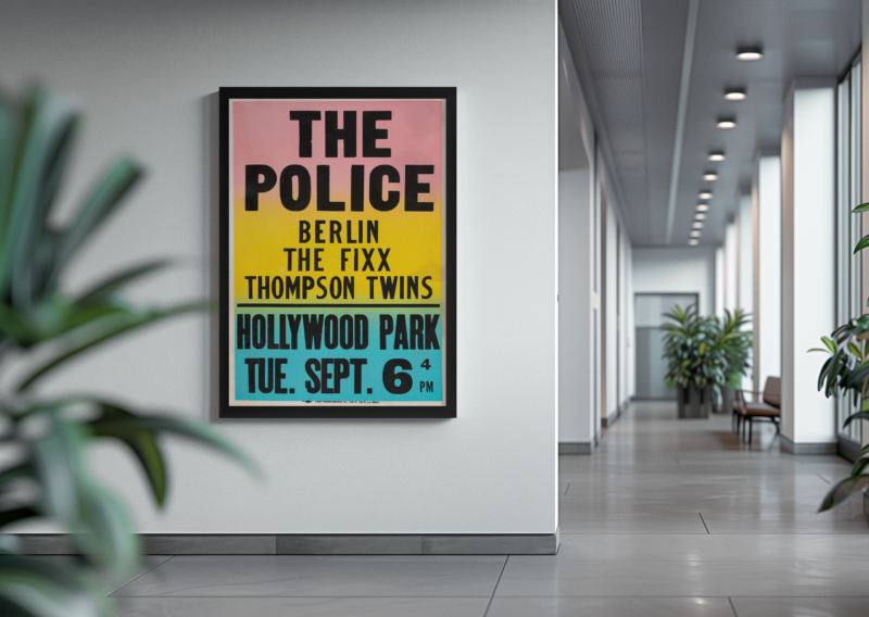 Vintage Pop Music Wall Print – Berlin & The Police Tour Poster