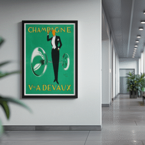 Vintage French Poster – Veuve A. Devaux Champagne Advertising Print