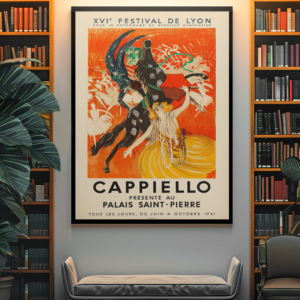 Leonetto Cappiello Vintage France Travel Poster – Festival de Lyon 1961 Tourism Art