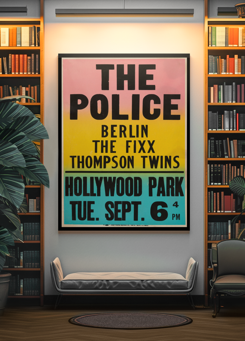 Vintage Pop Music Wall Print – Berlin & The Police Tour Poster