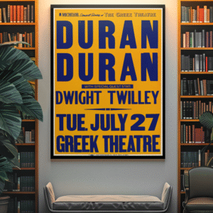 Duran Duran 1982 Concert Poster – Vintage New Wave Pop Rock Print