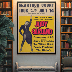 Vintage 1950s Judy Garland Poster – Rare Concert Art from McArthur Court