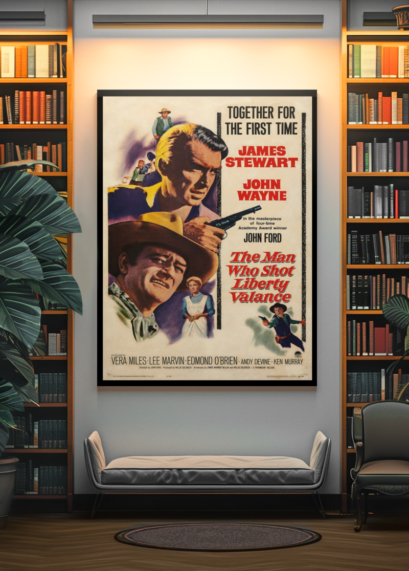 The Man Who Shot Liberty Valance 1962 Movie Poster – John Wayne Classic Western Art