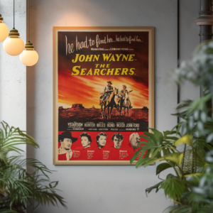 The Searchers Movie Poster Classic 50s Western, Retro John Wayne Film