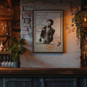 Sid Vicious Retro 80s Punk Poster – Classic Rock Print, Vintage Music Wall Art, Alternative Rock Concert Decor