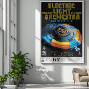 Vintage ELO Poster – 1978 Electric Light Orchestra Concert Art, Classic Rock Band Music Print