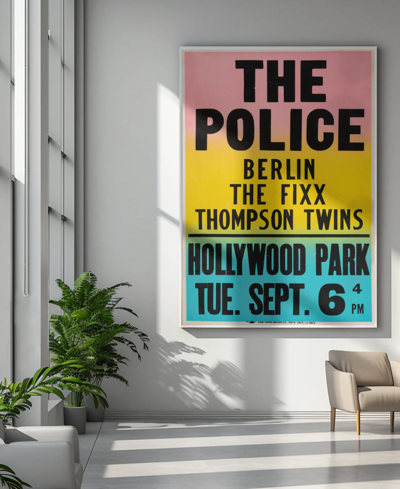 Vintage Pop Music Wall Print – Berlin & The Police Tour Poster