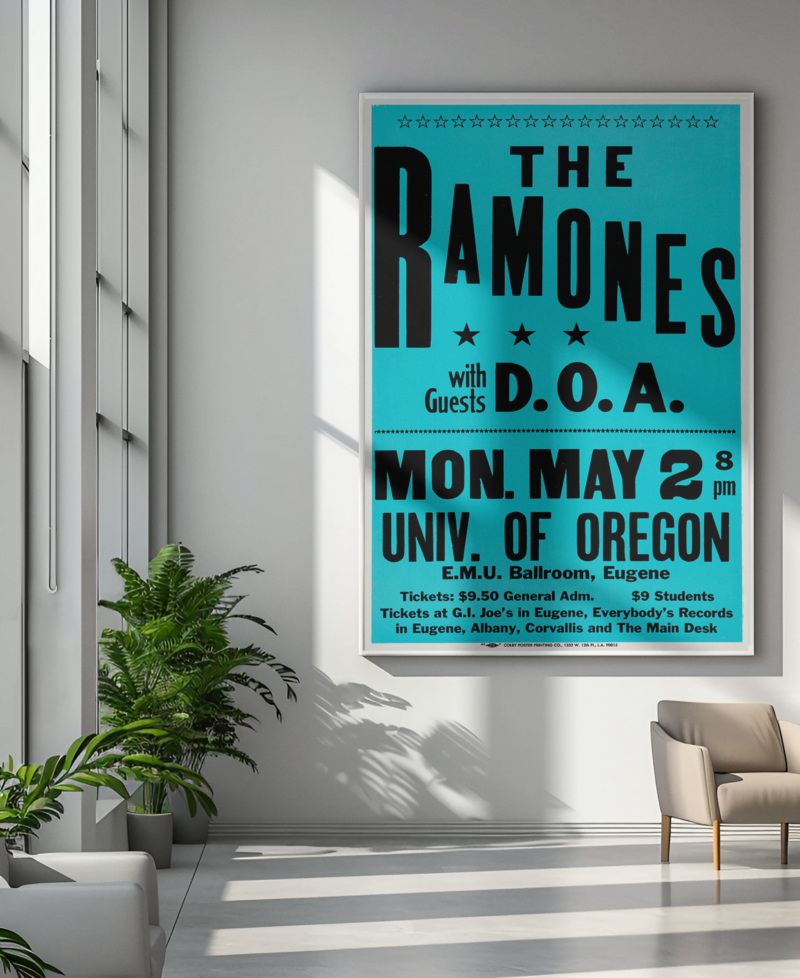 Ramones D.O.A. 1984 Concert Poster – Vintage Punk Rock Wall Art