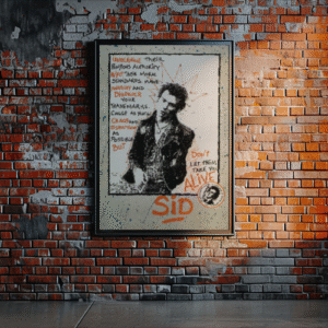 Sid Vicious Retro 80s Punk Poster – Classic Rock Print, Vintage Music Wall Art, Alternative Rock Concert Decor