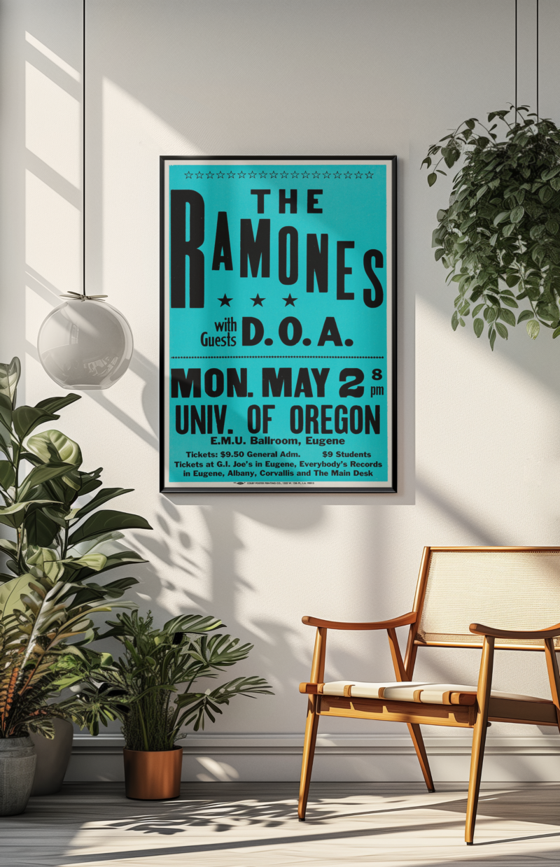 Ramones D.O.A. 1984 Concert Poster – Vintage Punk Rock Wall Art