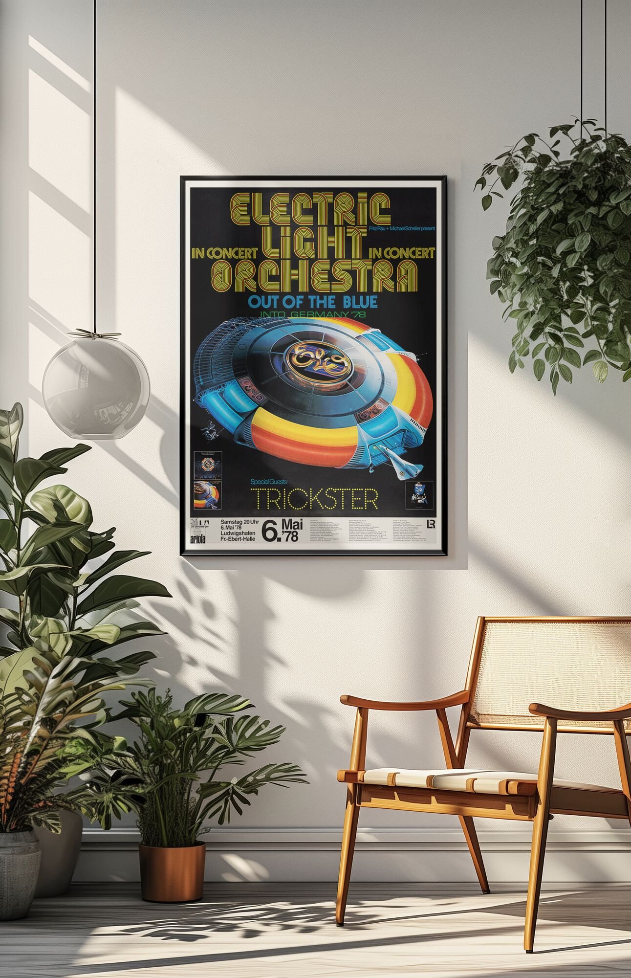 ELO 1978 Concert Poster – Vintage Rock Band Print, Classic 70s Music Festival Wall Art